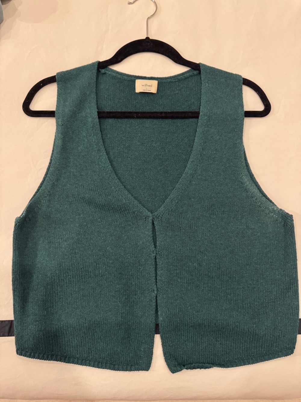 Wilfred Teal Knit Button Front Vest